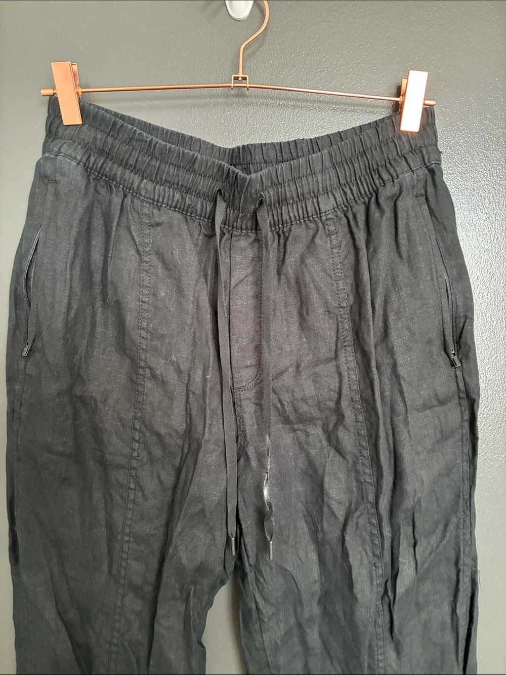 Athleta Cabo Linen Joggers Black Sz S Tall - Picture 3 of 7